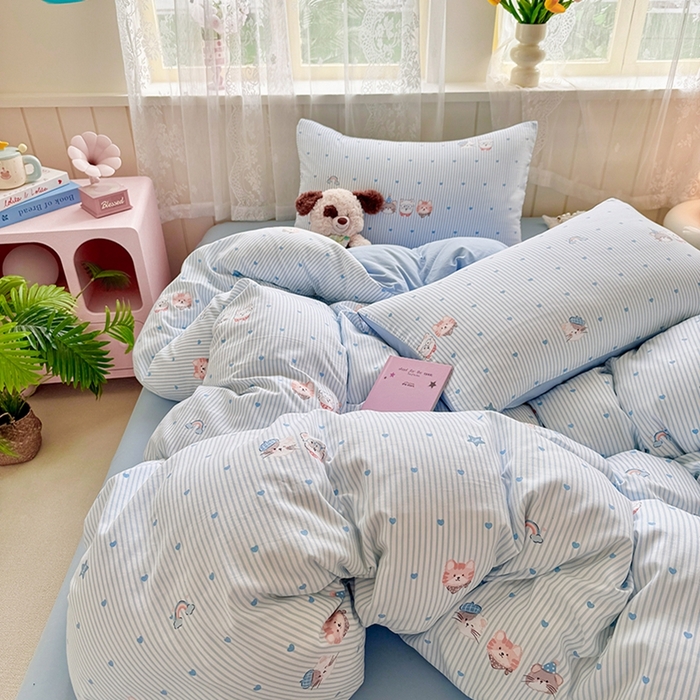 91家纺网 家纺一手货源 找家纺 简冠家纺 2026新款仿棉水洗棉四件套 宝贝乐园