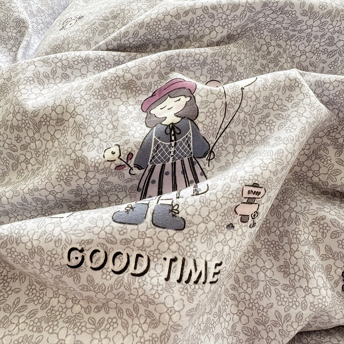 91家纺网 家纺一手货源 找家纺 简冠家纺 2026新款仿棉水洗棉四件套 公主小妹