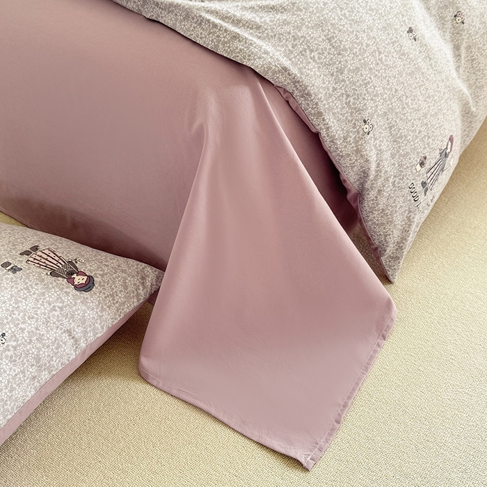 91家纺网 家纺一手货源 找家纺 简冠家纺 2026新款仿棉水洗棉四件套 公主小妹