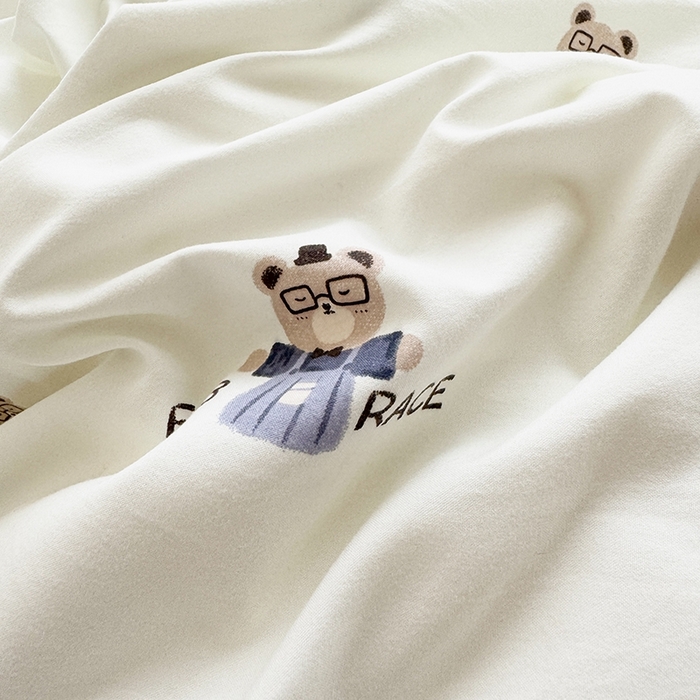 91家纺网 家纺一手货源 找家纺 简冠家纺 2026新款仿棉水洗棉四件套 乐乐熊 绿