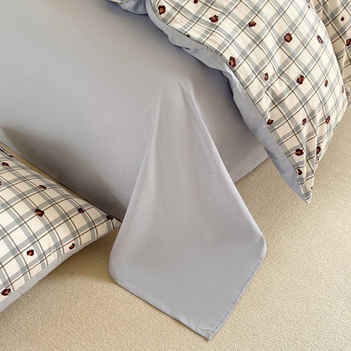 91家纺网 家纺一手货源 找家纺 简冠家纺 2026新款仿棉水洗棉四件套 冷漫灰