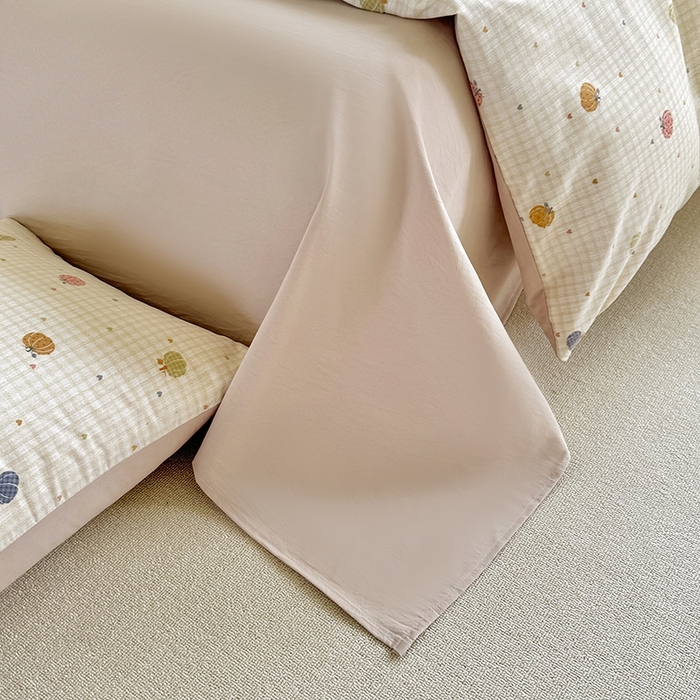 91家纺网 家纺一手货源 找家纺 简冠家纺 2026新款仿棉水洗棉四件套 迷彩南瓜