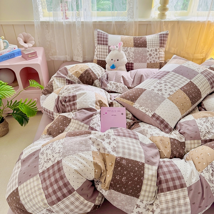 91家纺网 家纺一手货源 找家纺 简冠家纺 2026新款仿棉水洗棉四件套 墨语云间