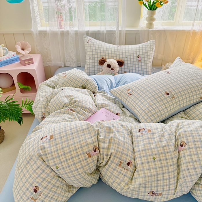 91家纺网 家纺一手货源 找家纺 简冠家纺 2026新款仿棉水洗棉四件套 旺旺家族