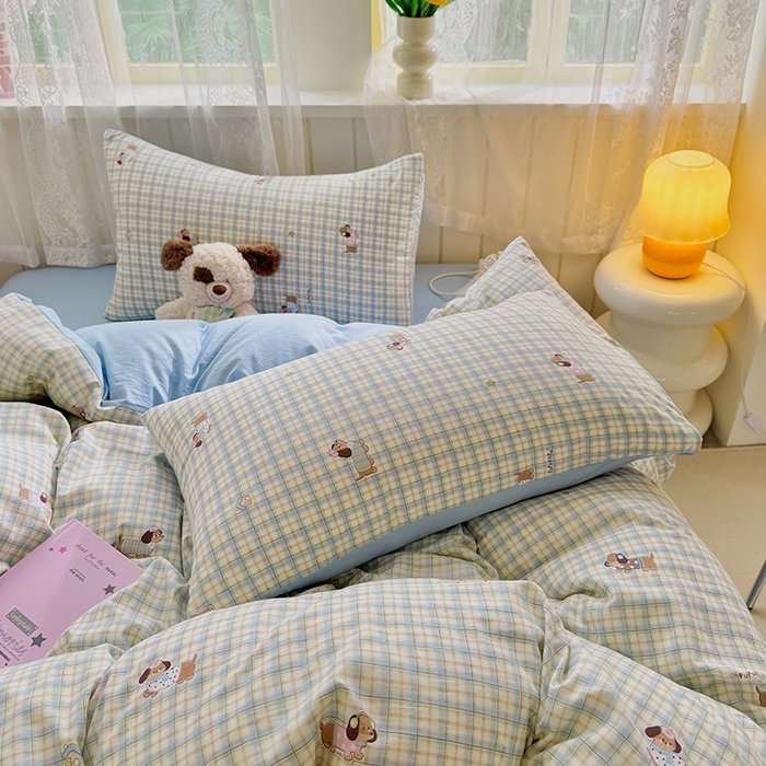 91家纺网 家纺一手货源 找家纺 简冠家纺 2026新款仿棉水洗棉四件套 旺旺家族