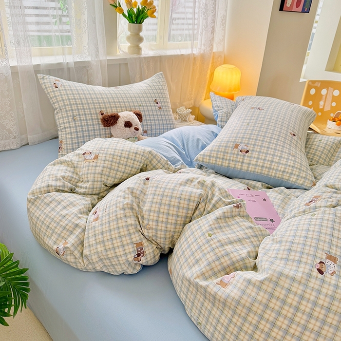 91家纺网 家纺一手货源 找家纺 简冠家纺 2026新款仿棉水洗棉四件套 旺旺家族