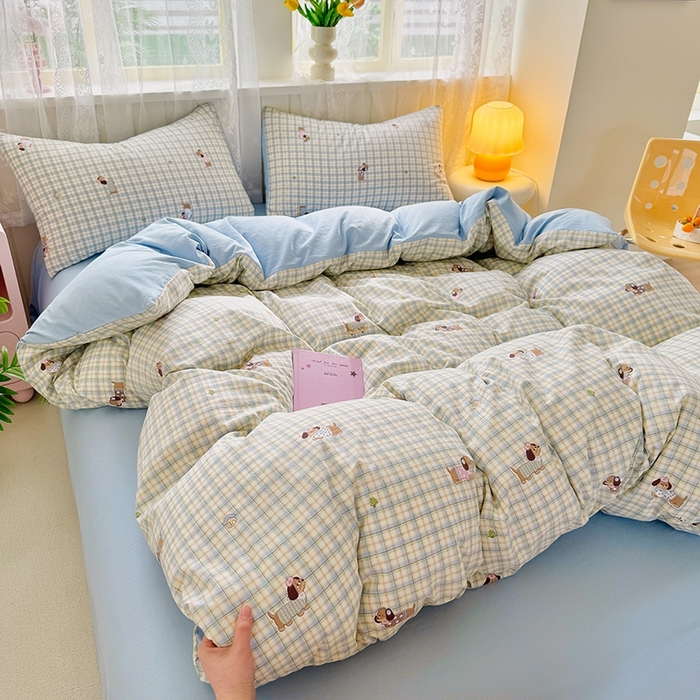 91家纺网 家纺一手货源 找家纺 简冠家纺 2026新款仿棉水洗棉四件套 旺旺家族