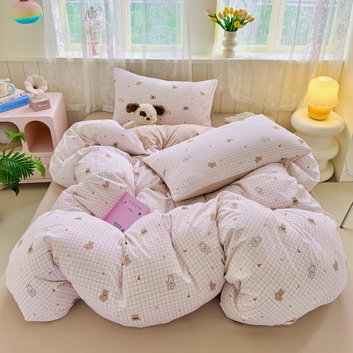 91家纺网 家纺一手货源 找家纺 简冠家纺 2026新款仿棉水洗棉四件套 星乐宝贝