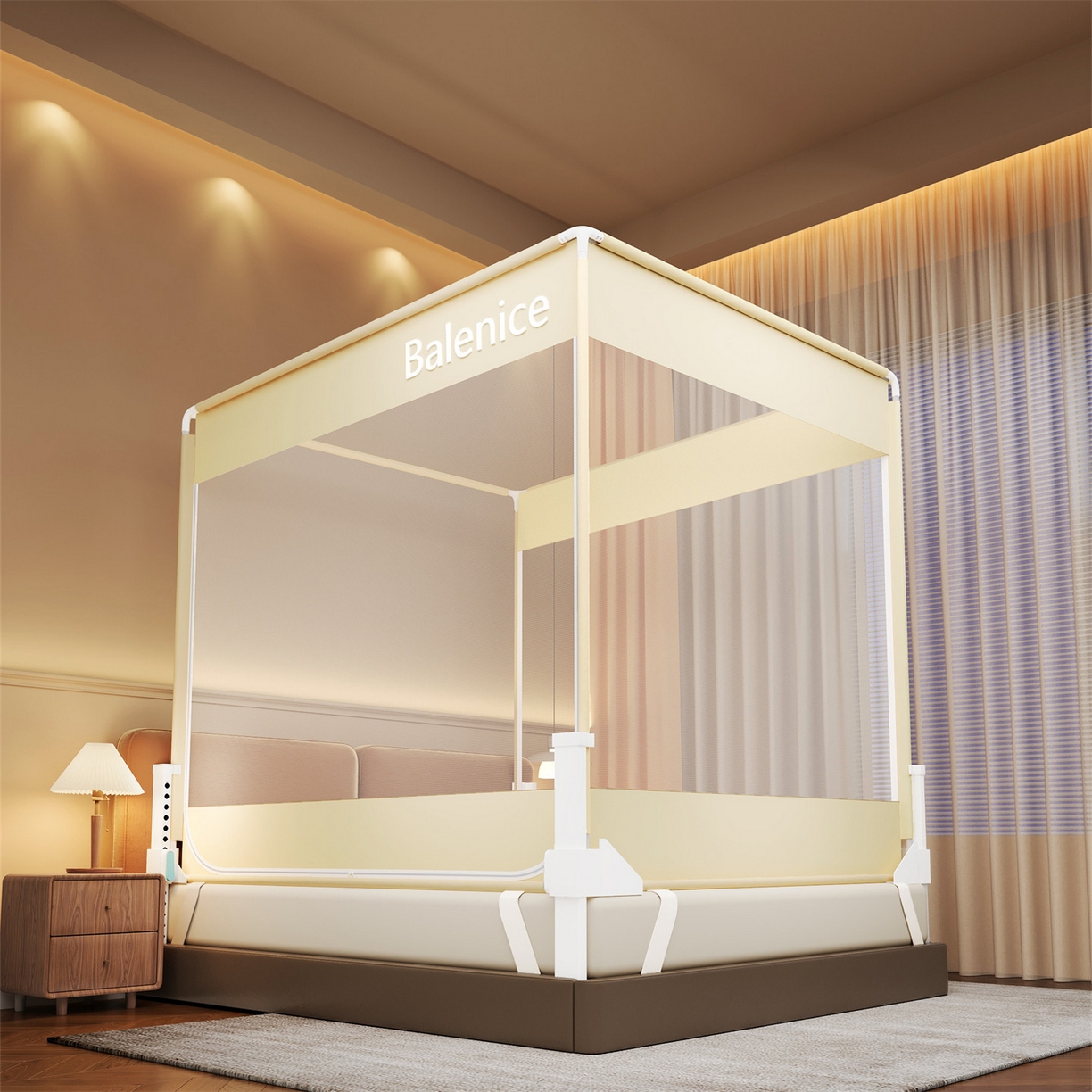 91家纺网 家纺一手货源 找家纺 （总）佳梦家纺 2026春夏新款护栏级防摔坐床蚊帐光年系列