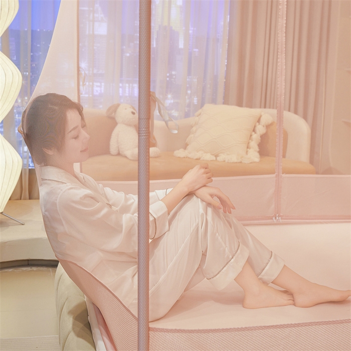 91家纺网 家纺一手货源 找家纺 （总）佳梦家纺 2026春夏新款护栏级防摔坐床蚊帐T门系列