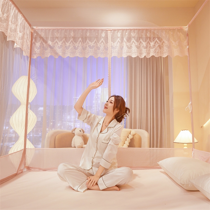 91家纺网 家纺一手货源 找家纺 （总）佳梦家纺 2026春夏新款护栏级防摔坐床蚊帐T门系列