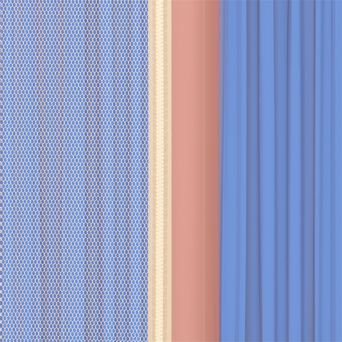 91家纺网 家纺一手货源 找家纺 佳梦家纺 2026春夏新款护栏级防摔坐床蚊帐T门系列 可可粉-拼色全底