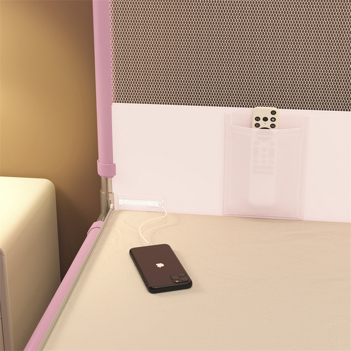 91家纺网 家纺一手货源 找家纺 佳梦家纺 2026春夏新款护栏级防摔坐床蚊帐T门系列 春风小雅-烫画全底