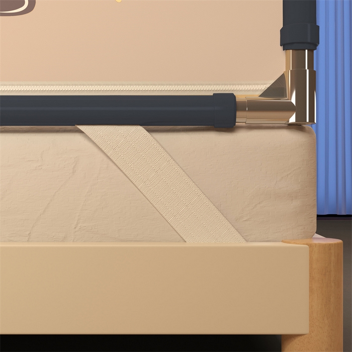 91家纺网 家纺一手货源 找家纺 佳梦家纺 2026春夏新款护栏级防摔坐床蚊帐T门系列 飞天福宝-烫画全底