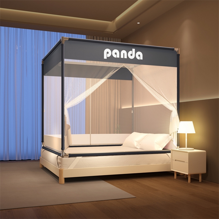 91家纺网 家纺一手货源 找家纺 佳梦家纺 2026春夏新款护栏级防摔坐床蚊帐T门系列 飞天福宝-烫画全底