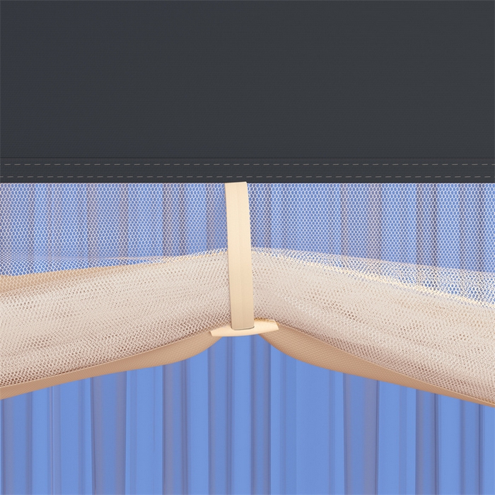 91家纺网 家纺一手货源 找家纺 佳梦家纺 2026春夏新款护栏级防摔坐床蚊帐T门系列 飞天福宝-烫画全底