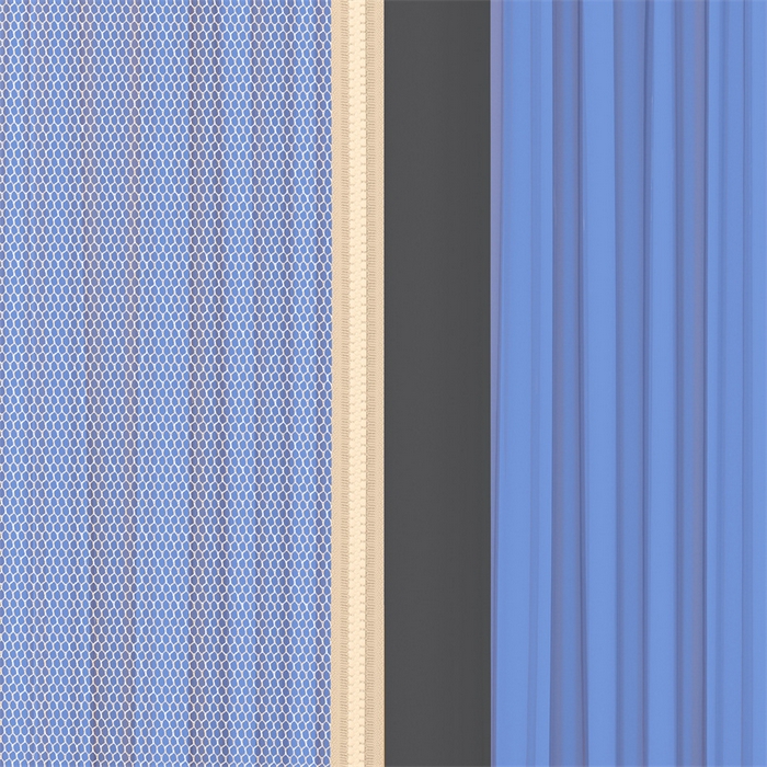 91家纺网 家纺一手货源 找家纺 佳梦家纺 2026春夏新款护栏级防摔坐床蚊帐T门系列 西西里奶油黄-烫画全底