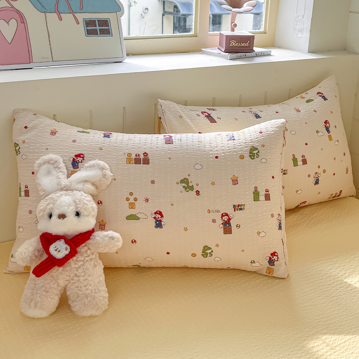 91家纺网 家纺一手货源 找家纺 （总）金梦拉家纺 2026新款A类高品质高克重超柔泡芙纱泡泡纱小清新四件套