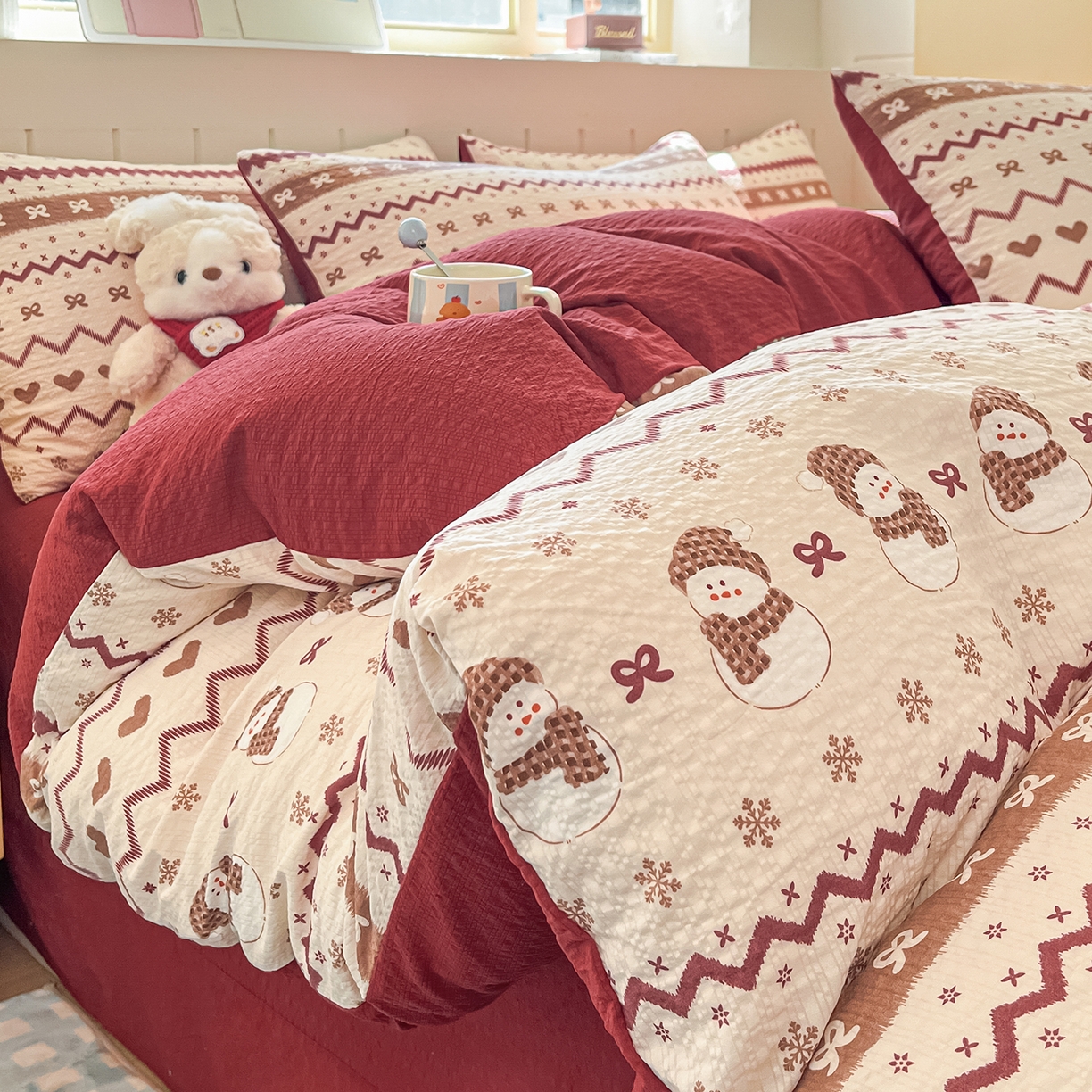 91家纺网 家纺一手货源 找家纺 （总）金梦拉家纺 2026新款A类高品质高克重超柔泡芙纱泡泡纱小清新四件套