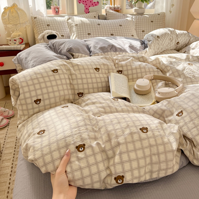 91家纺网 家纺一手货源 找家纺 （总）水木坊 2026春夏新款云感双层纱可爱系列四件套