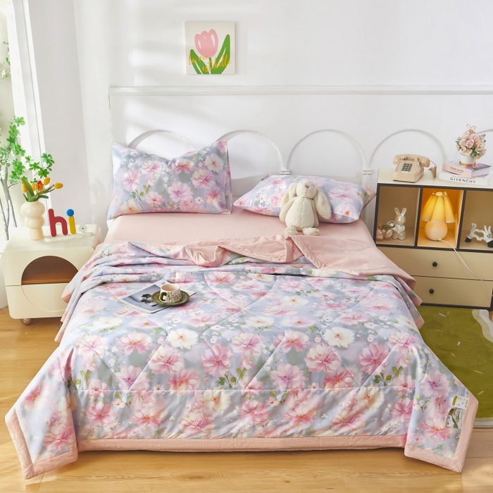 91家纺网 家纺一手货源 找家纺 黛妮雅 2026新款全棉夏被四件套单件夏被单双人空调被学生夏凉被 美伊娜