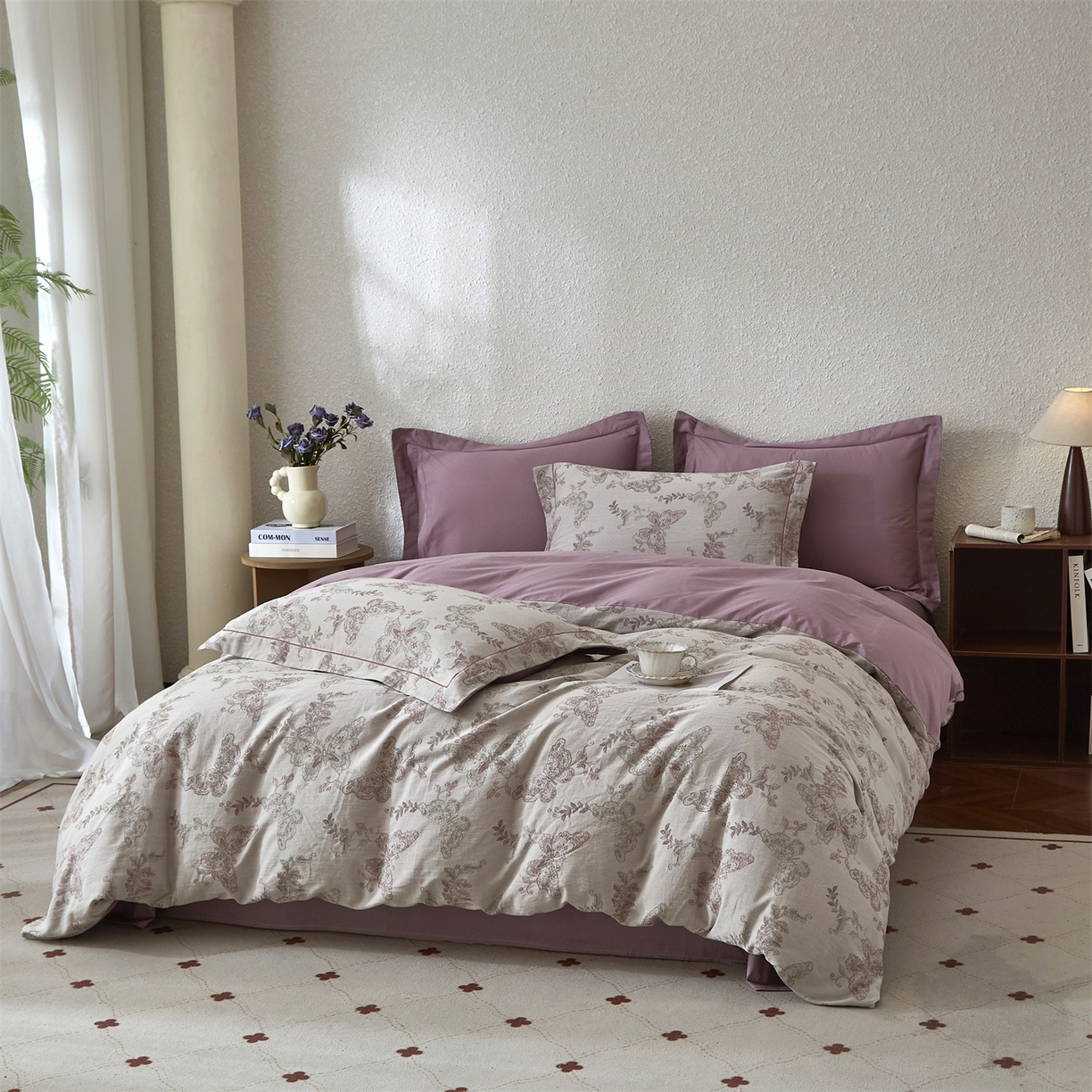 91家纺网 家纺一手货源 找家纺 （总）曼秀琳家纺 2026新款全棉纯棉色织大提花四件套