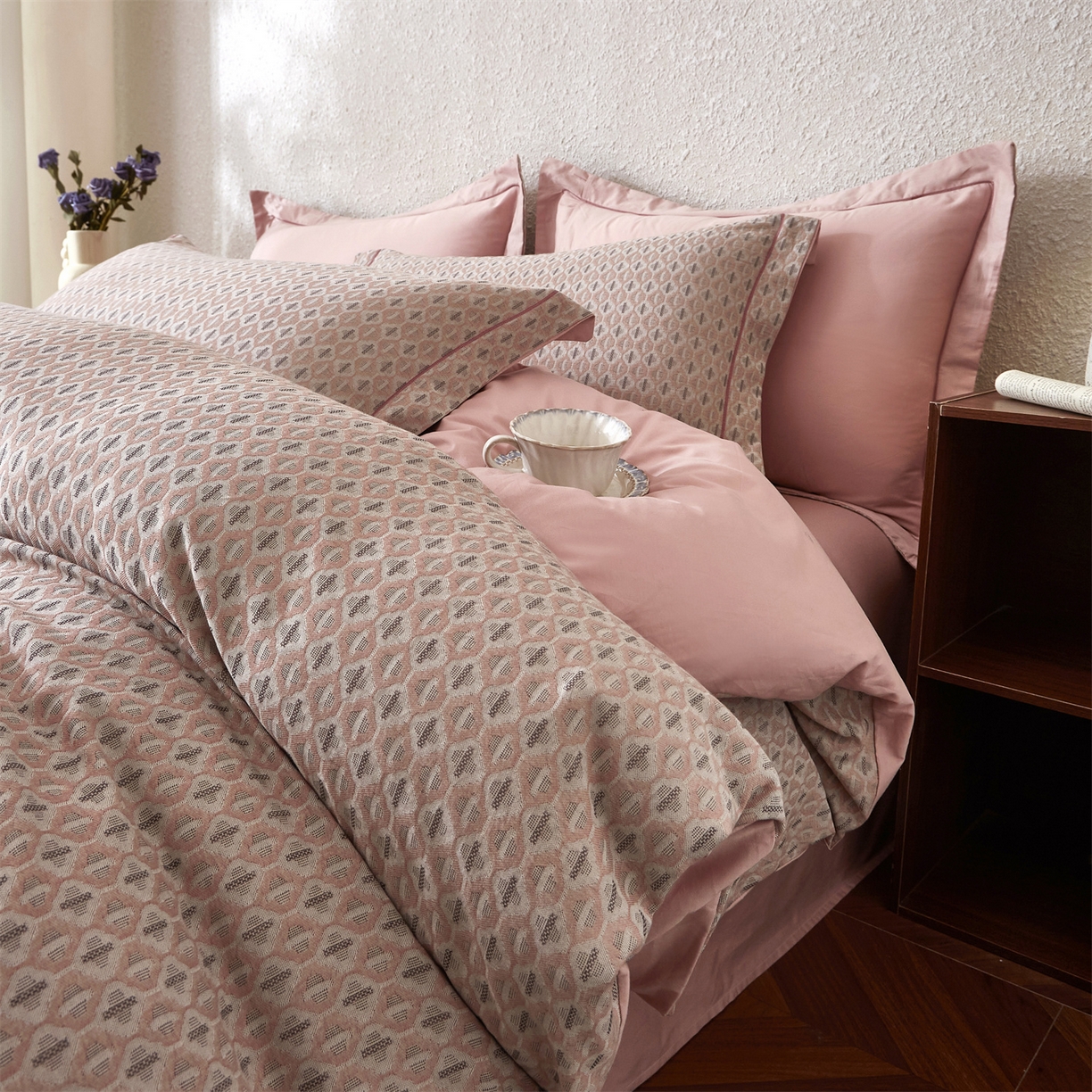 91家纺网 家纺一手货源 找家纺 （总）曼秀琳家纺 2026新款全棉纯棉色织大提花四件套