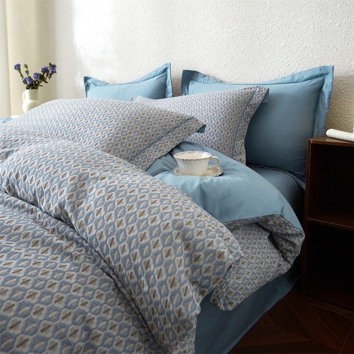 91家纺网 家纺一手货源 找家纺 （总）曼秀琳家纺 2026新款全棉纯棉色织大提花四件套