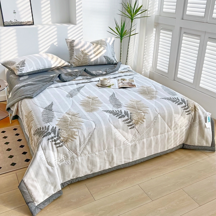 91家纺网 家纺一手货源 找家纺 黛妮雅 2026新款全棉夏被四件套单件夏被单双人空调被学生夏凉被 密恋