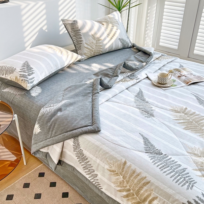 91家纺网 家纺一手货源 找家纺 黛妮雅 2026新款全棉夏被四件套单件夏被单双人空调被学生夏凉被 密恋