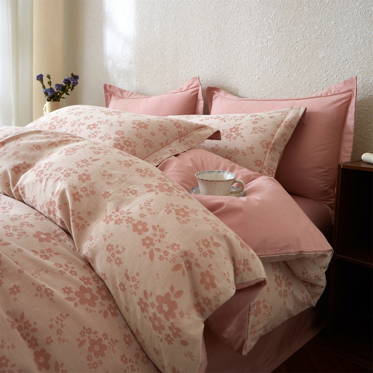 曼秀琳家纺 2026新款全棉纯棉色织大提花四件套 花之梦-粉