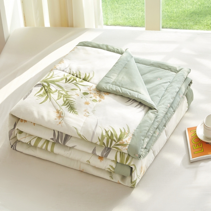 91家纺网 家纺一手货源 找家纺 黛妮雅 2026新款全棉夏被四件套单件夏被单双人空调被学生夏凉被 清风絮语