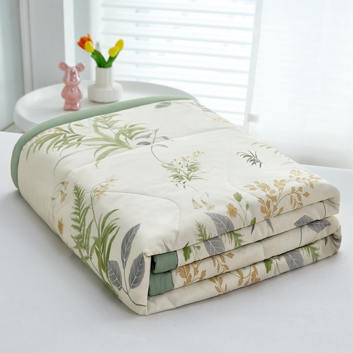 91家纺网 家纺一手货源 找家纺 黛妮雅 2026新款全棉夏被四件套单件夏被单双人空调被学生夏凉被 清风絮语