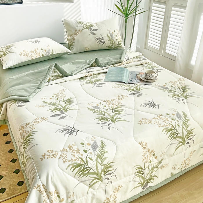 91家纺网 家纺一手货源 找家纺 黛妮雅 2026新款全棉夏被四件套单件夏被单双人空调被学生夏凉被 清风絮语