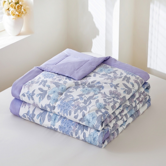 黛妮雅 2026新款全棉夏被四件套单件夏被单双人空调被学生夏凉被 如梦花季