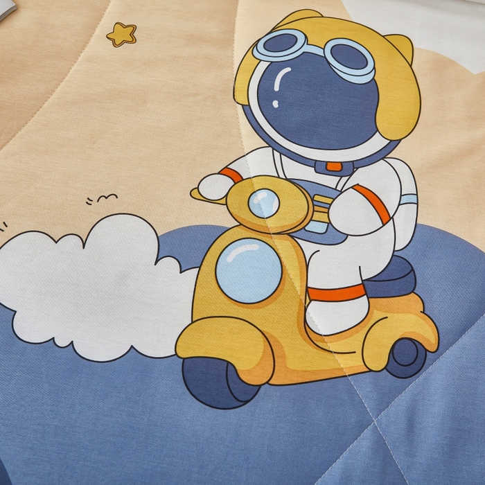 91家纺网 家纺一手货源 找家纺 黛妮雅 2026新款全棉夏被四件套单件夏被单双人空调被学生夏凉被 太空人