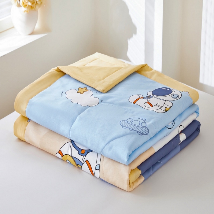 黛妮雅 2026新款全棉夏被四件套单件夏被单双人空调被学生夏凉被 太空人