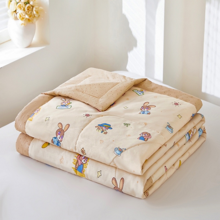 黛妮雅 2026新款全棉夏被四件套单件夏被单双人空调被学生夏凉被 兔子警官