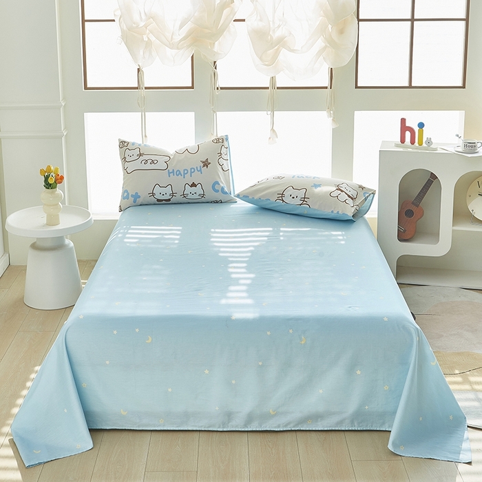 91家纺网 家纺一手货源 找家纺 黛妮雅 2026新款全棉夏被四件套单件夏被单双人空调被学生夏凉被 幸运猫咪