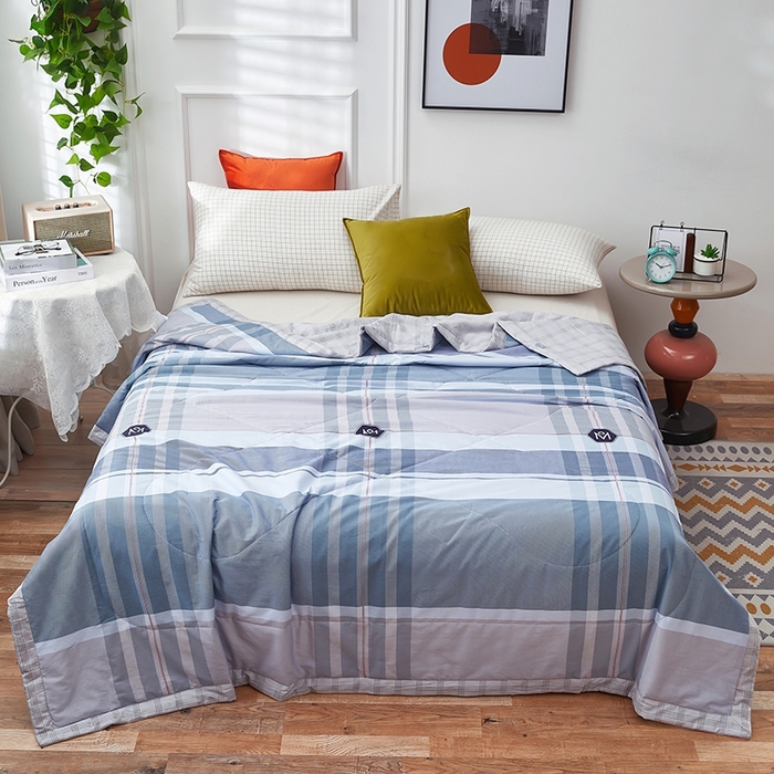 91家纺网 家纺一手货源 找家纺 黛妮雅 2026新款全棉夏被四件套单件夏被单双人空调被学生夏凉被 自由品格