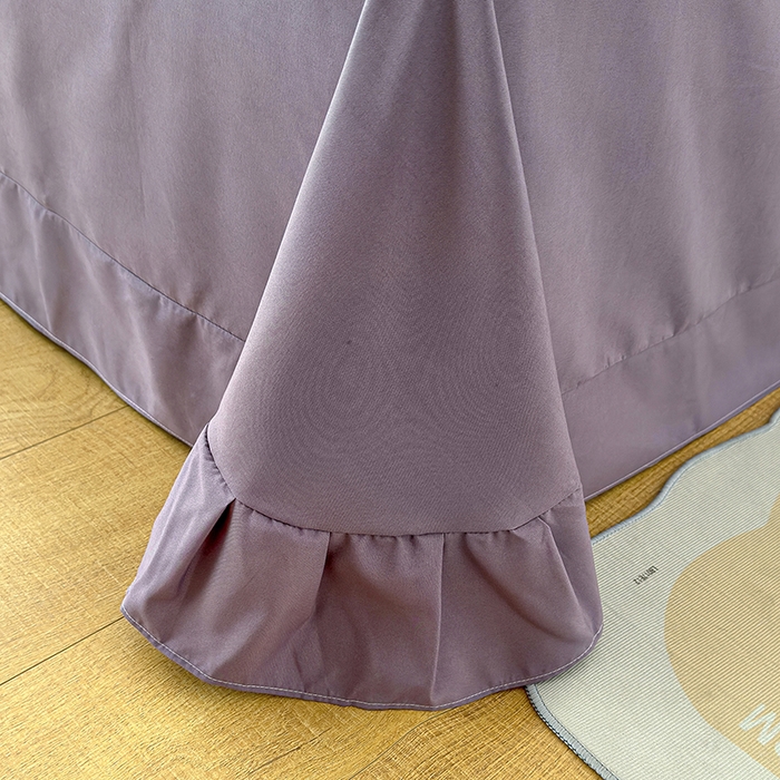 91家纺网 家纺一手货源 找家纺 竹合 2026新款田园韩版花边款小碎花古法水洗仿棉A类云感棉四件套 枝雨花繁