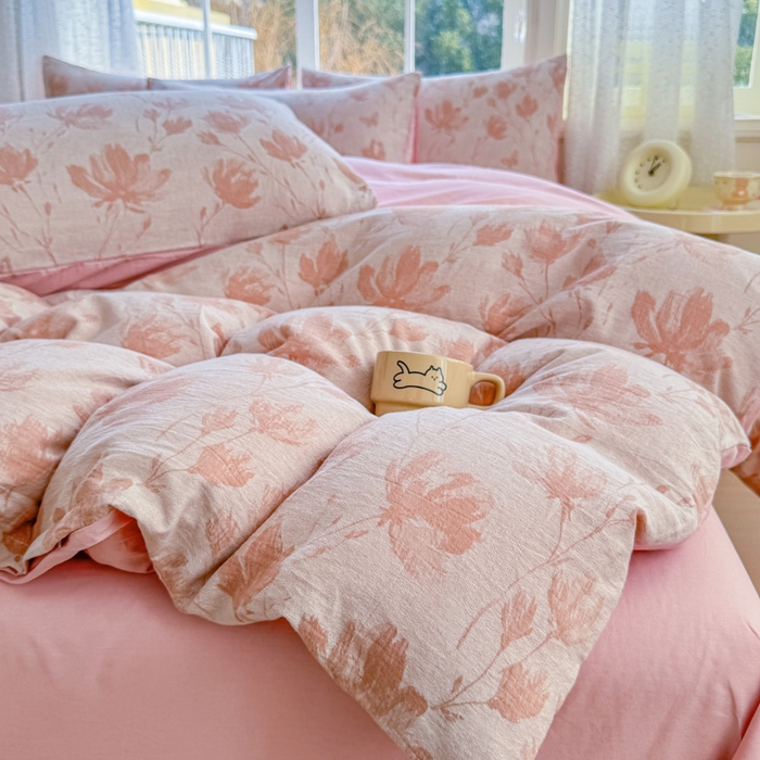 91家纺网 家纺一手货源 找家纺 （总）苏东来家纺 2026新款A类60支全棉长绒棉纯棉色织提花四件套水洗纯棉厚织提花肌理被套四件套