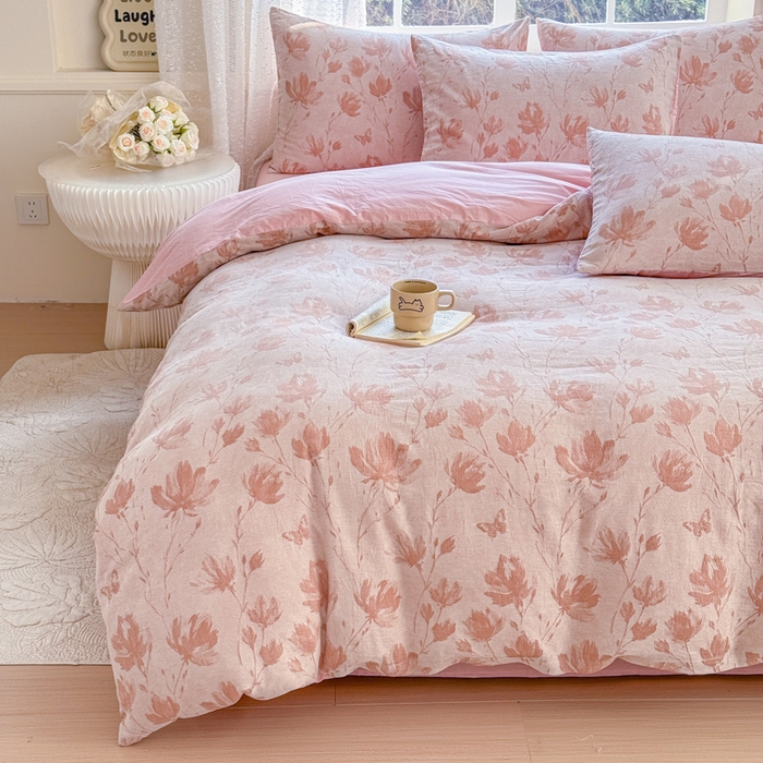 91家纺网 家纺一手货源 找家纺 （总）苏东来家纺 2026新款A类60支全棉长绒棉纯棉色织提花四件套水洗纯棉厚织提花肌理被套四件套