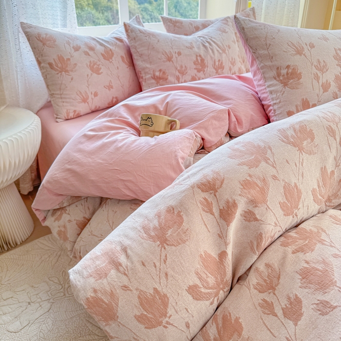 91家纺网 家纺一手货源 找家纺 （总）苏东来家纺 2026新款A类60支全棉长绒棉纯棉色织提花四件套水洗纯棉厚织提花肌理被套四件套