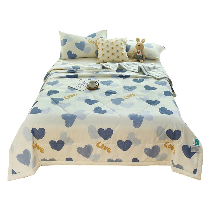 91家纺网 家纺一手货源 找家纺 黛妮雅 2026新款双面全棉羽丝夏被怦然心动