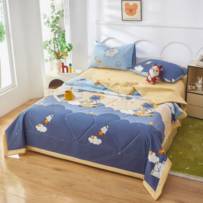 91家纺网 家纺一手货源 找家纺 黛妮雅 2026新款双面全棉羽丝夏被 太空人