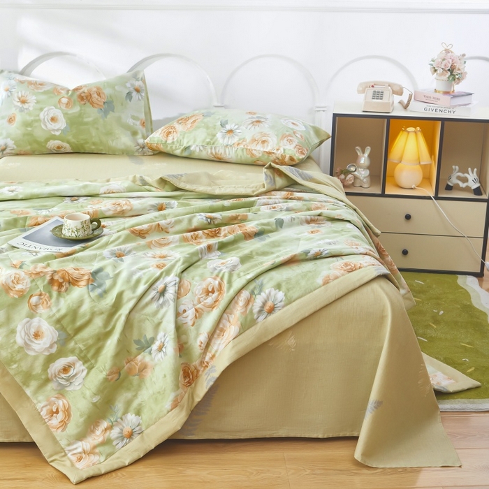 91家纺网 家纺一手货源 找家纺 黛妮雅 2026新款双面全棉羽丝夏被幸福时光