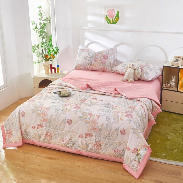 91家纺网 家纺一手货源 找家纺 黛妮雅 2026新款双面全棉羽丝夏被 悠悠花香