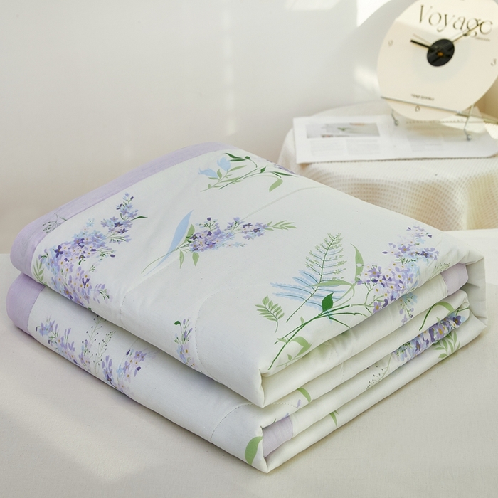 91家纺网 家纺一手货源 找家纺 黛妮雅 2026新款双面全棉羽丝夏被薰衣草