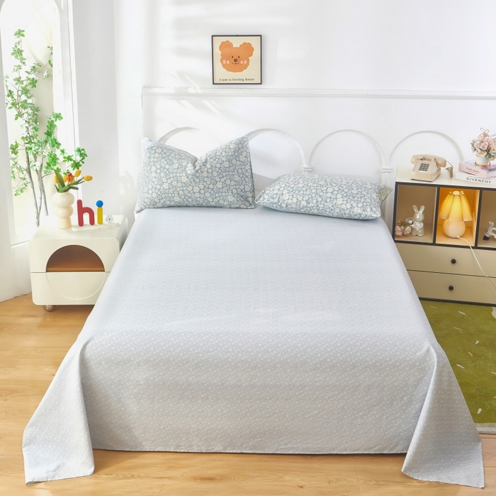 91家纺网 家纺一手货源 找家纺 黛妮雅 2026新款双面全棉羽丝夏被 云汐-蓝